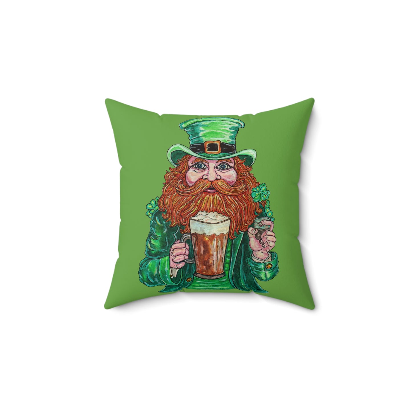 Drunken Leprechaun Spun Polyester Square Pillow