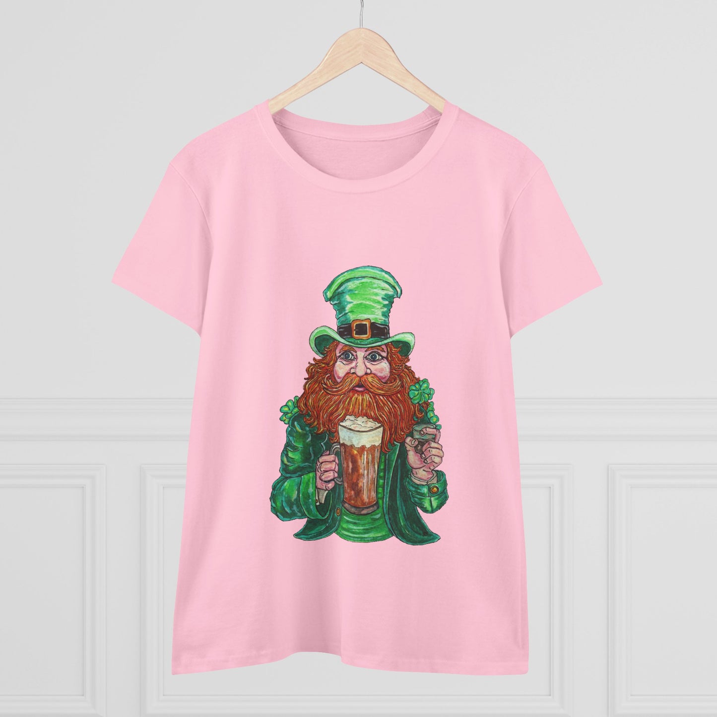 Drunken Leprechaun Women's Midweight Cotton Tee