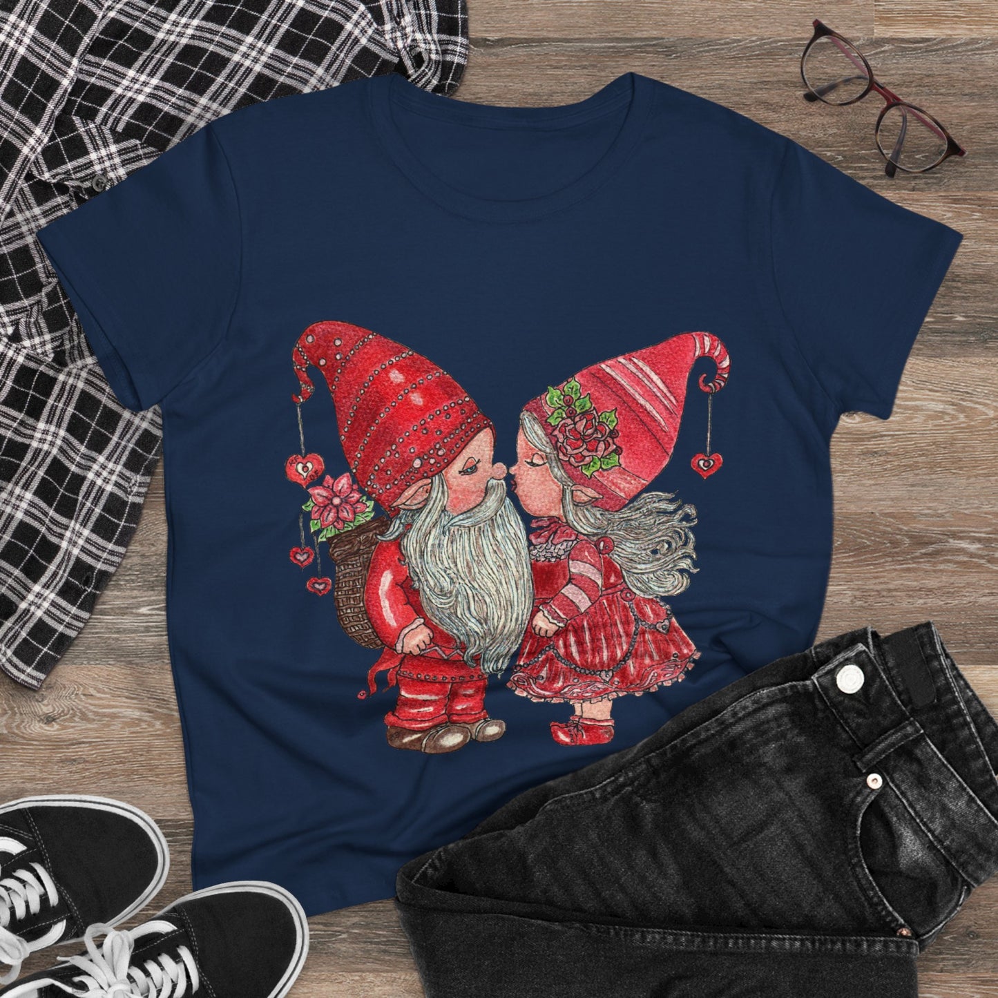 Gnome Lovers Women's Midweight Cotton Tee