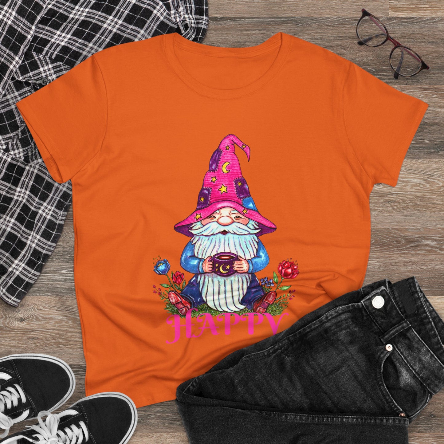 Happy Gnome Women's Midweight Cotton Tee