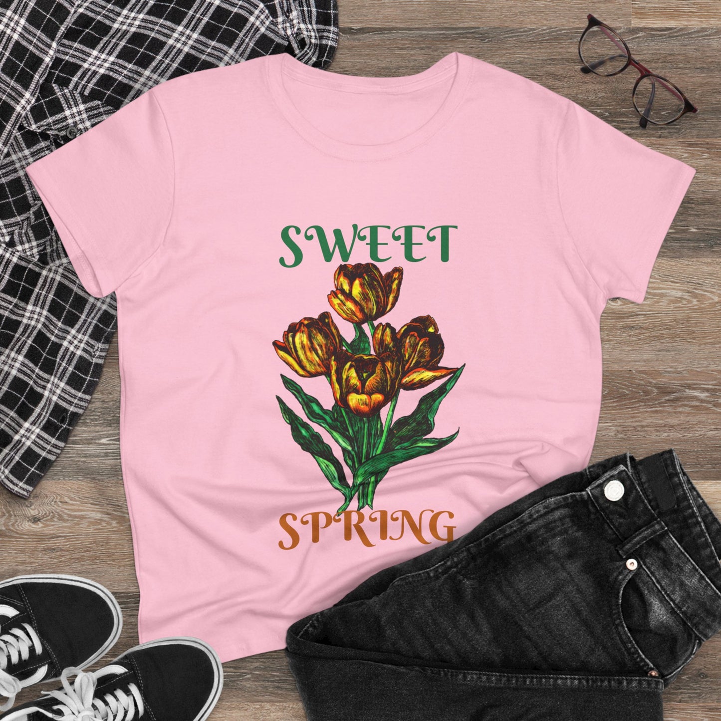 Sweet Spring Women's Midweight Cotton Tee