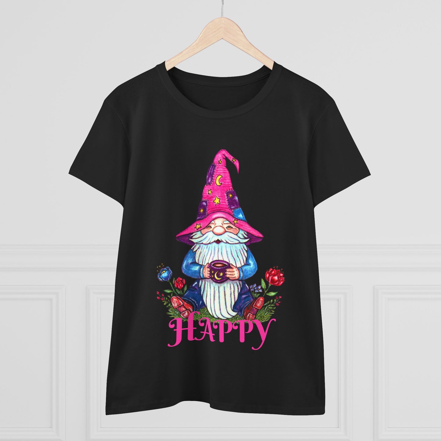 Happy Gnome Women's Midweight Cotton Tee