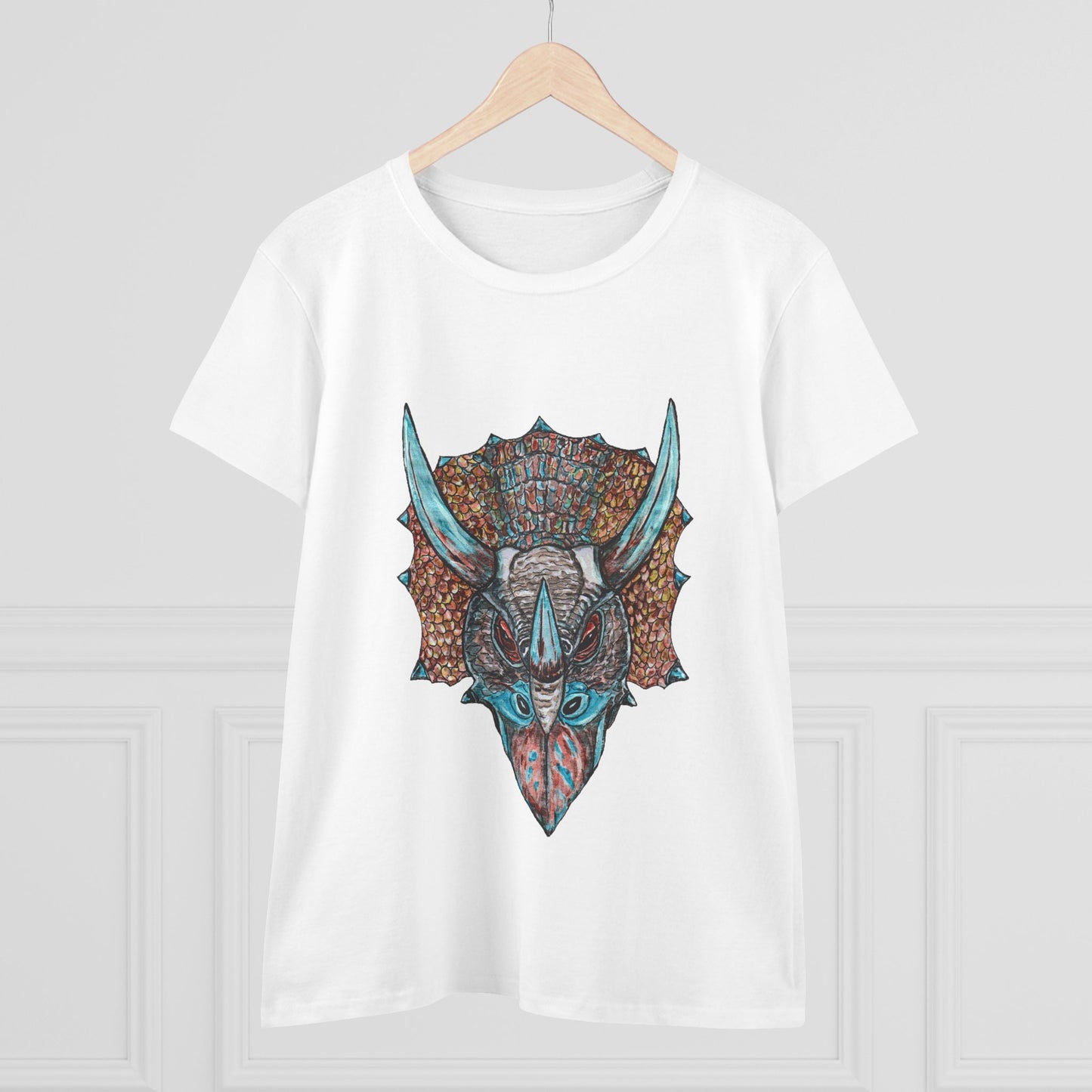 Triceratops Women's Midweight Cotton Tee
