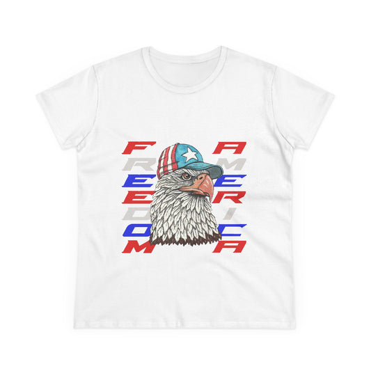 Freedom America Women's Midweight Cotton Tee