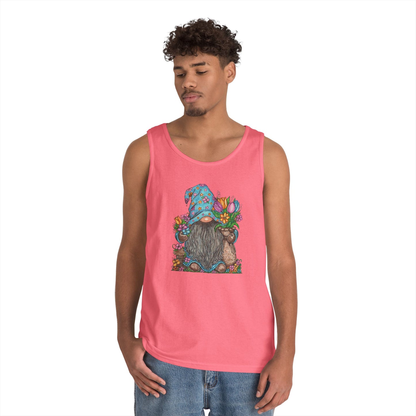 Gardening Gnome Unisex Heavy Cotton Tank Top