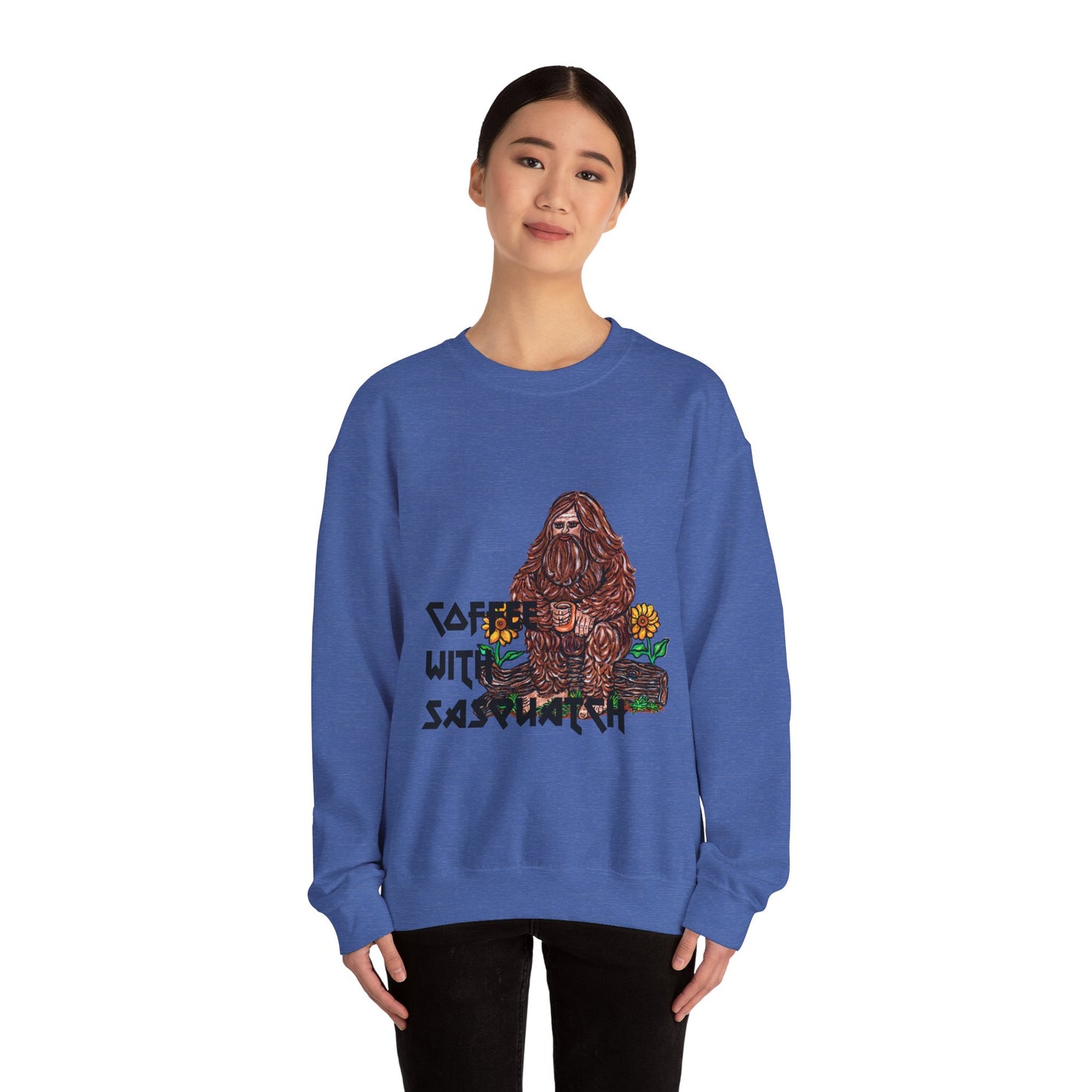 Coffee With Sasquatch Unisex Heavy Blend™ Crewneck Sweatshirt