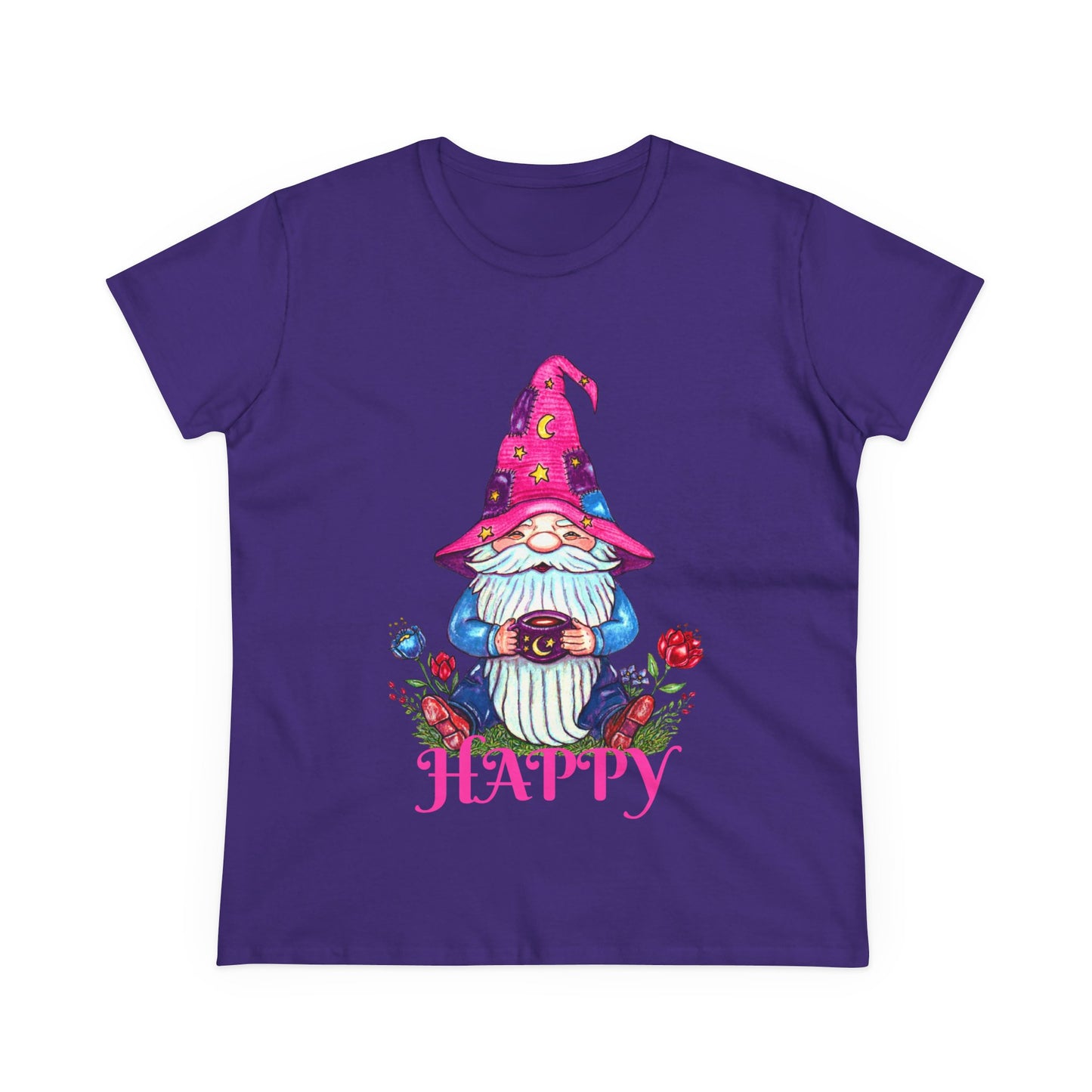 Happy Gnome Women's Midweight Cotton Tee