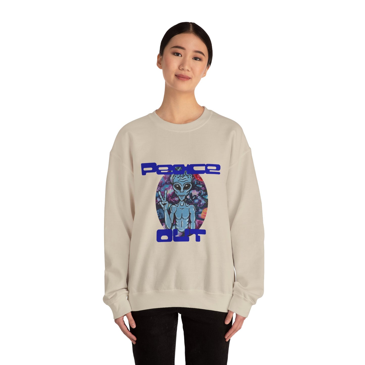 Peace Out Unisex Heavy Blend™ Crewneck Sweatshirt