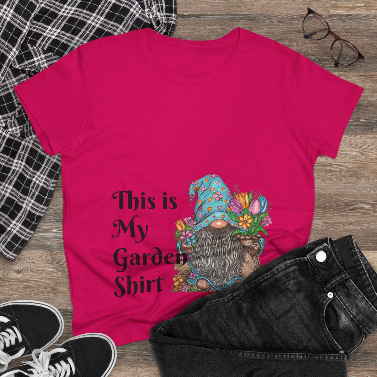 Gardening Gnome Women's Midweight Cotton Tee