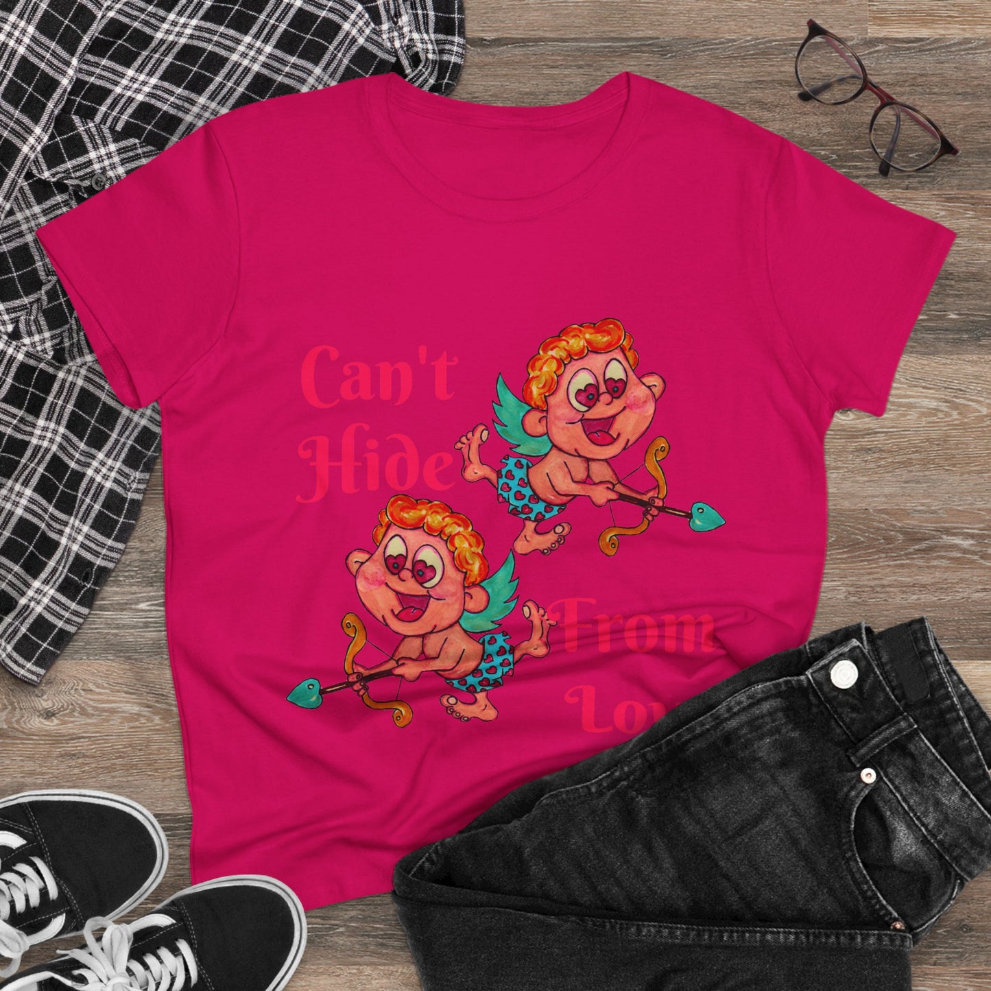 Can't Hide From Love Women's Midweight Cotton Tee