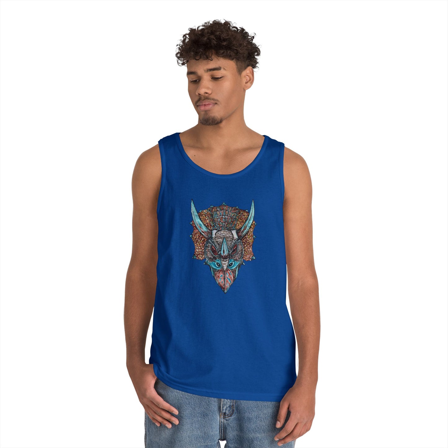 Triceratops Unisex Heavy Cotton Tank Top