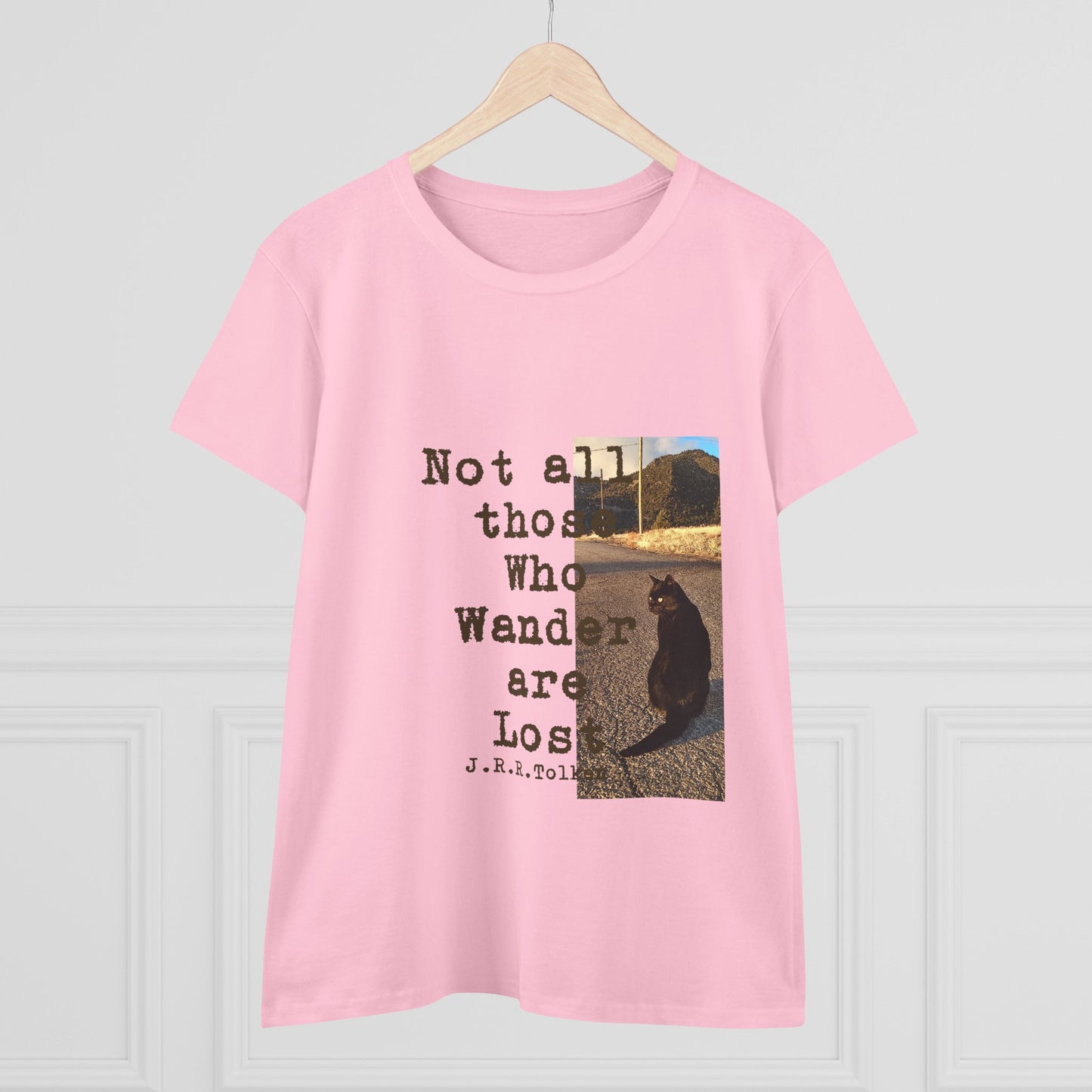 Wandering Kitty Women's Midweight Cotton Tee