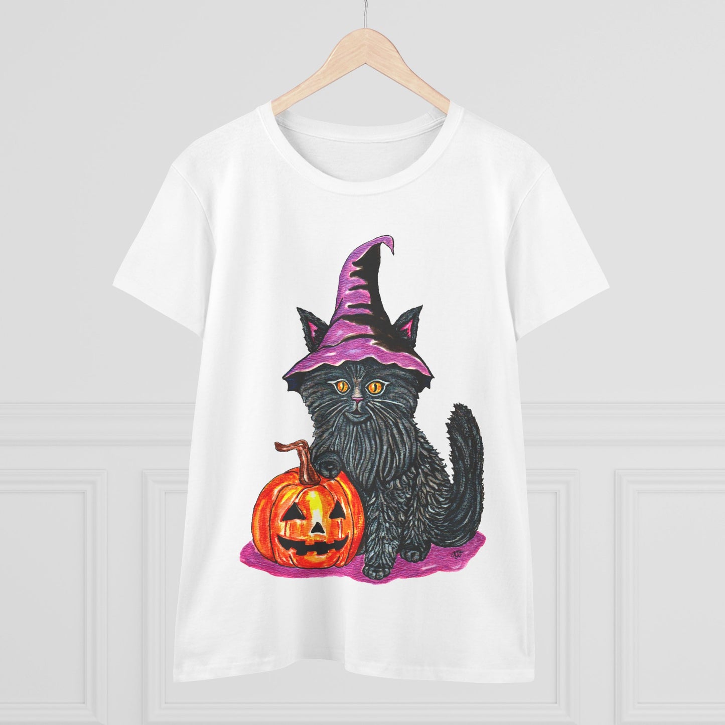 Halloween Kitty Women's Midweight Cotton Tee