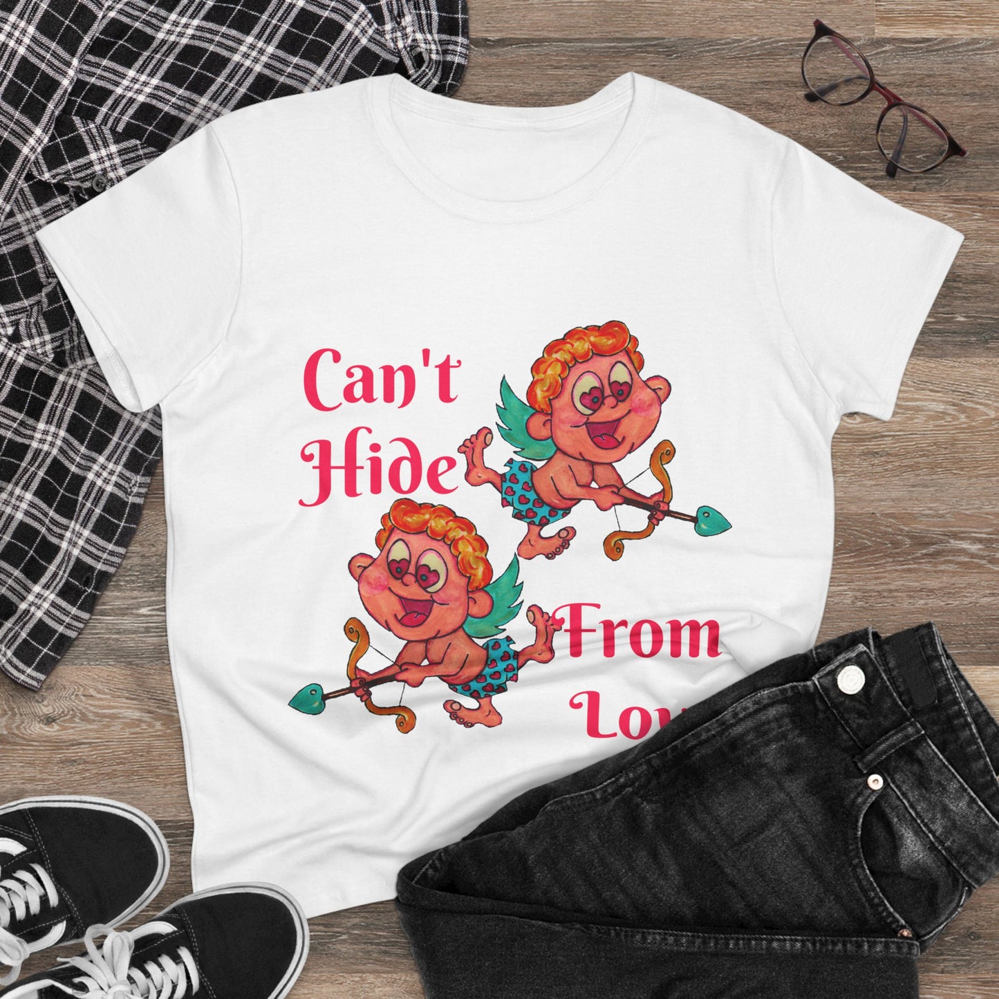 Can't Hide From Love Women's Midweight Cotton Tee