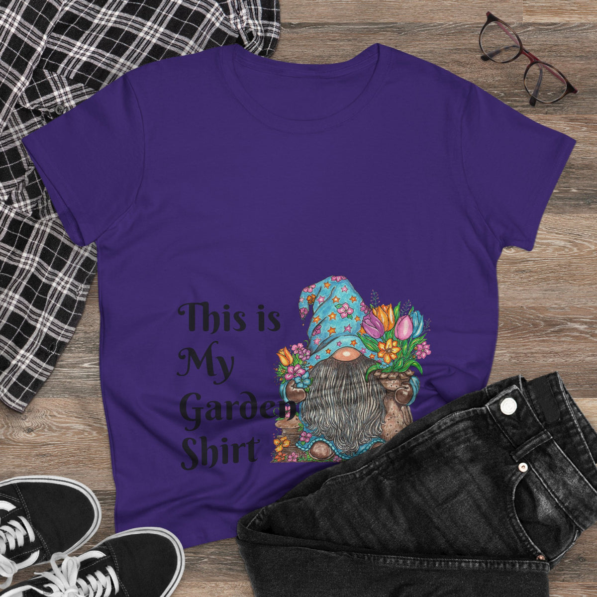 Gardening Gnome Women's Midweight Cotton Tee