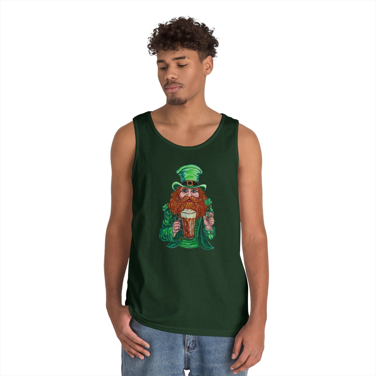 Drunken Leprechaun Unisex Heavy Cotton Tank Top