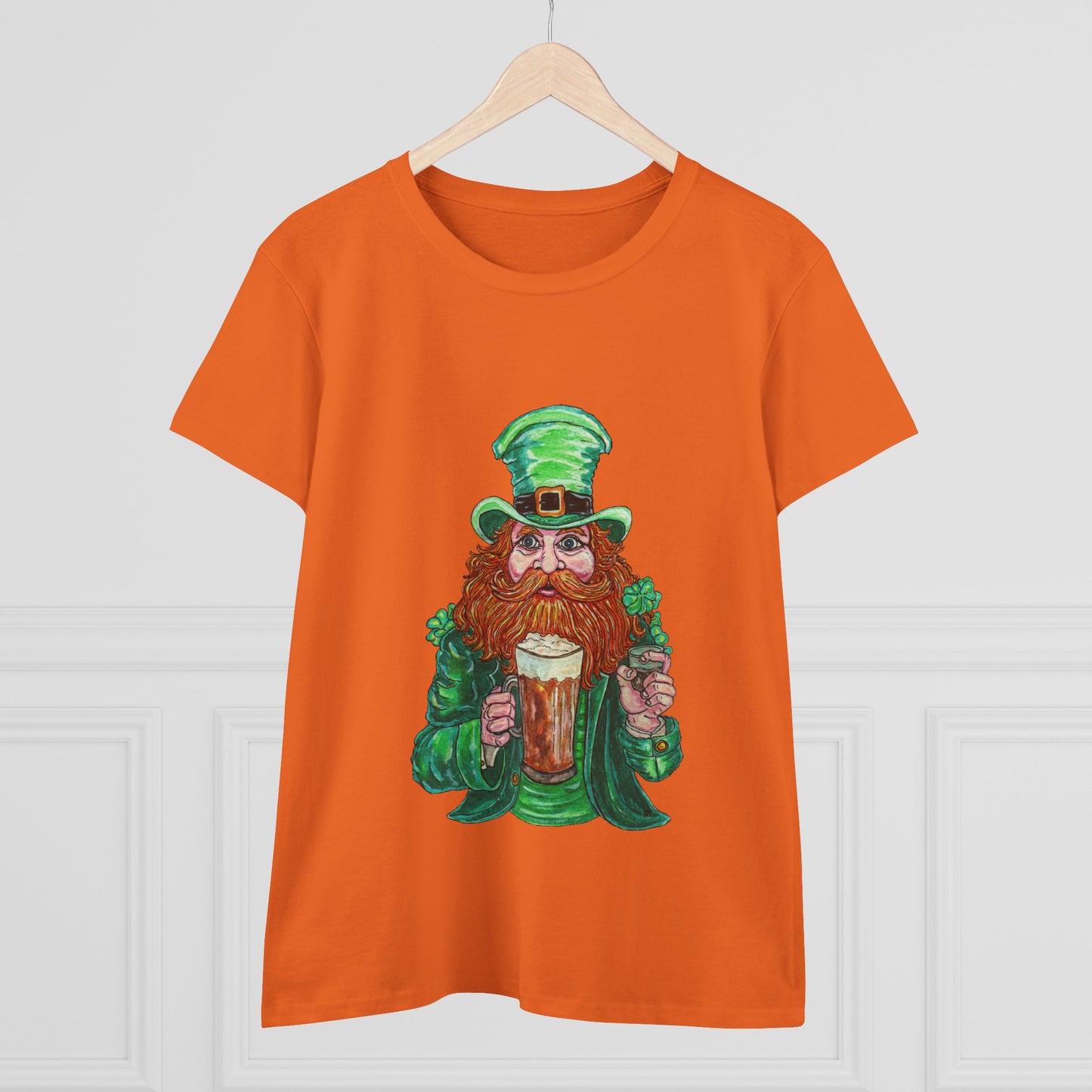 Drunken Leprechaun Women's Midweight Cotton Tee