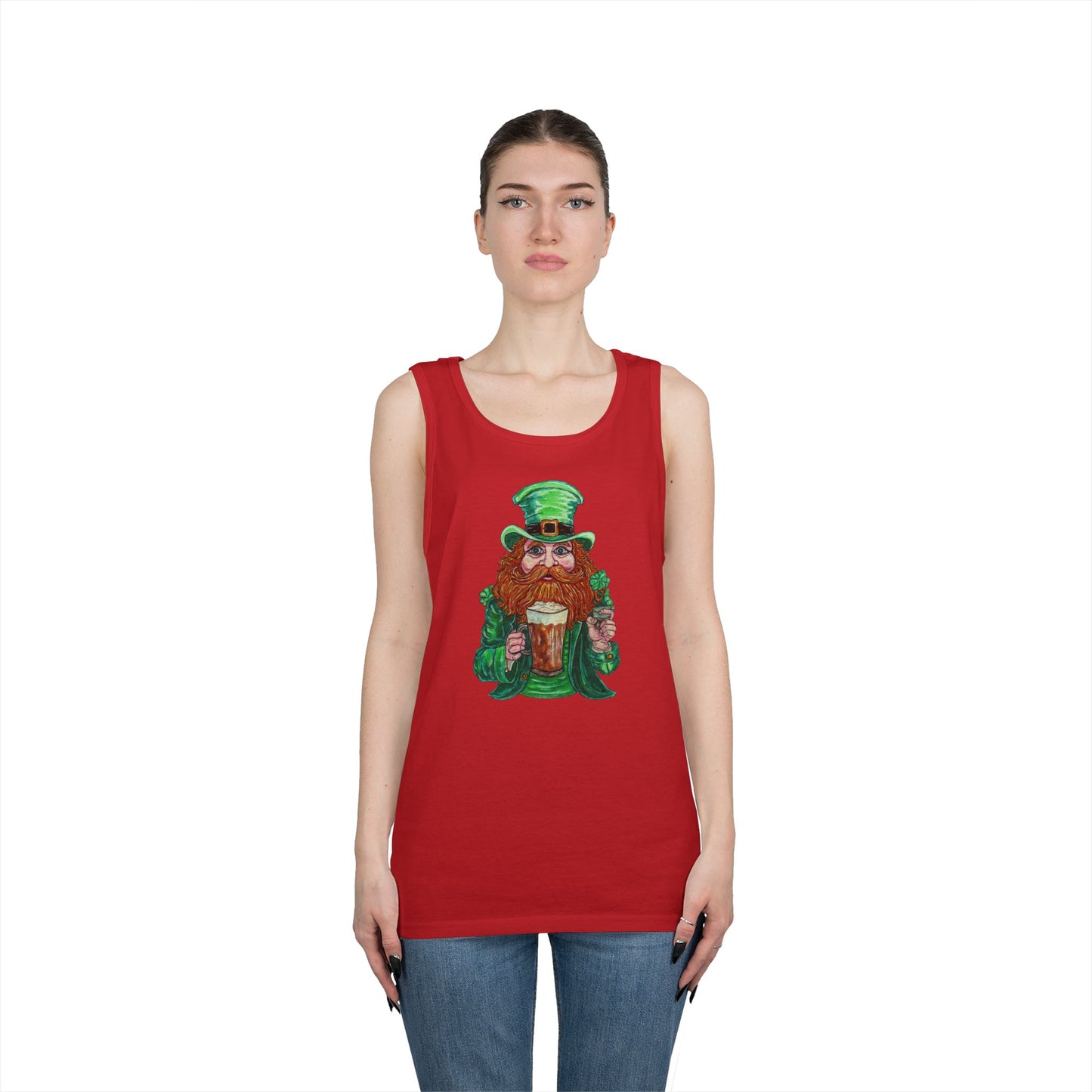 Drunken Leprechaun Unisex Heavy Cotton Tank Top