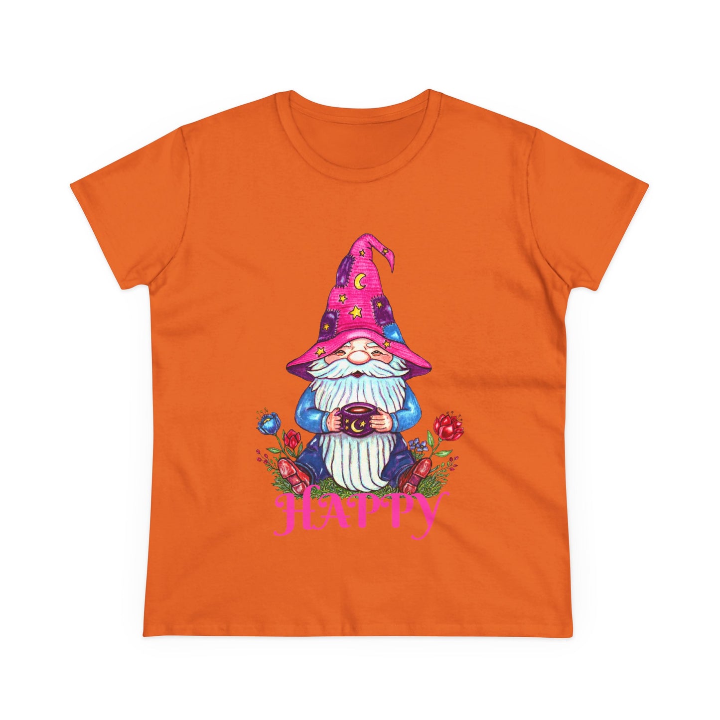 Happy Gnome Women's Midweight Cotton Tee