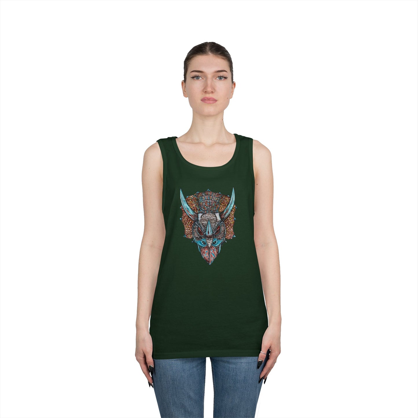 Triceratops Unisex Heavy Cotton Tank Top
