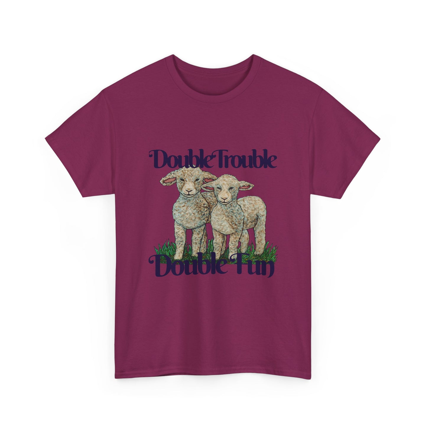 Double Trouble Double Fun Unisex Heavy Cotton Tee