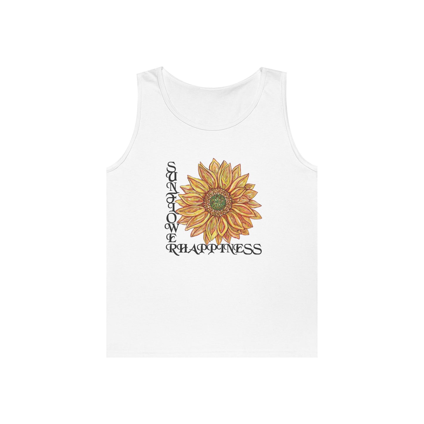Sunflowers and Happiness Unisex Heavy Cotton Tank Top