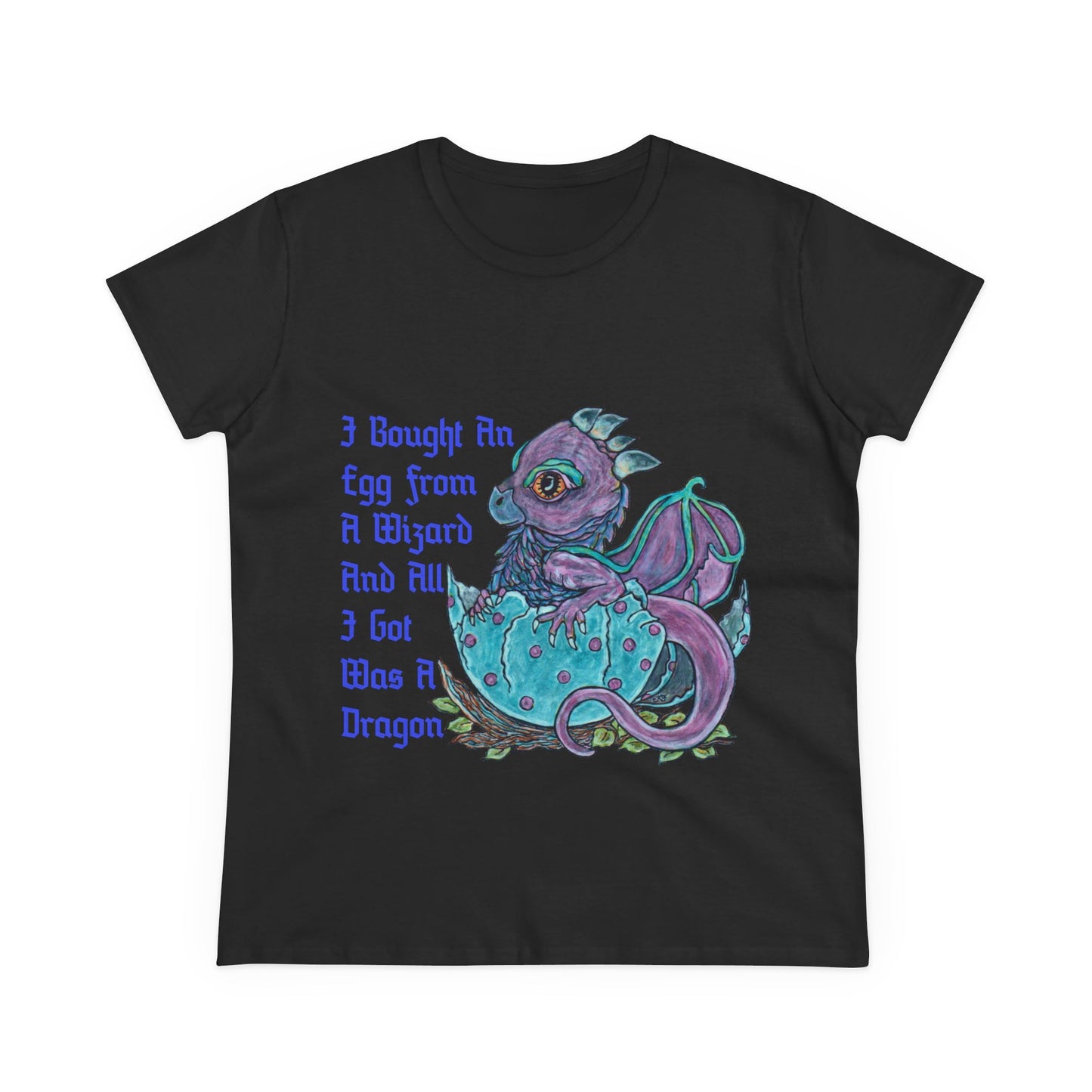 Bought a Dragon Women's Midweight Cotton Tee