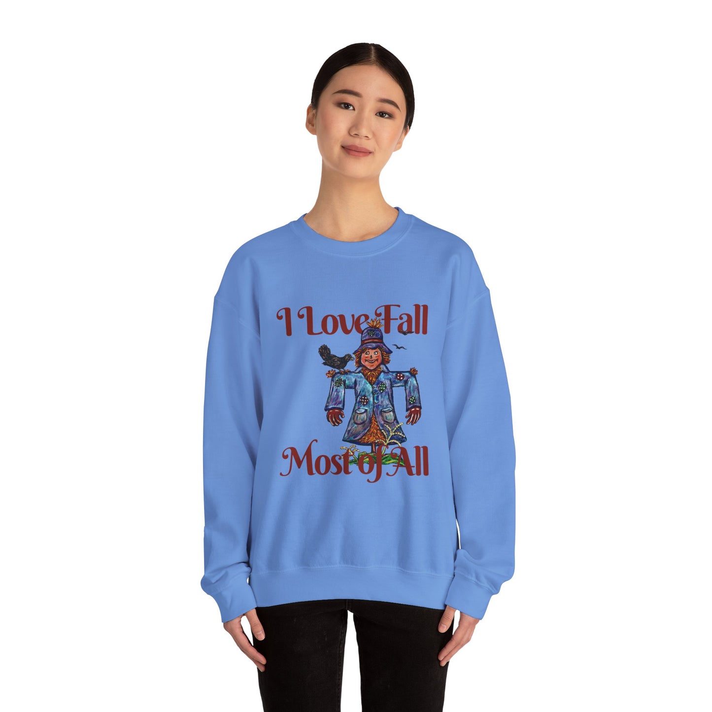 I Love Fall Most of All Unisex Heavy Blend™ Crewneck Sweatshirt