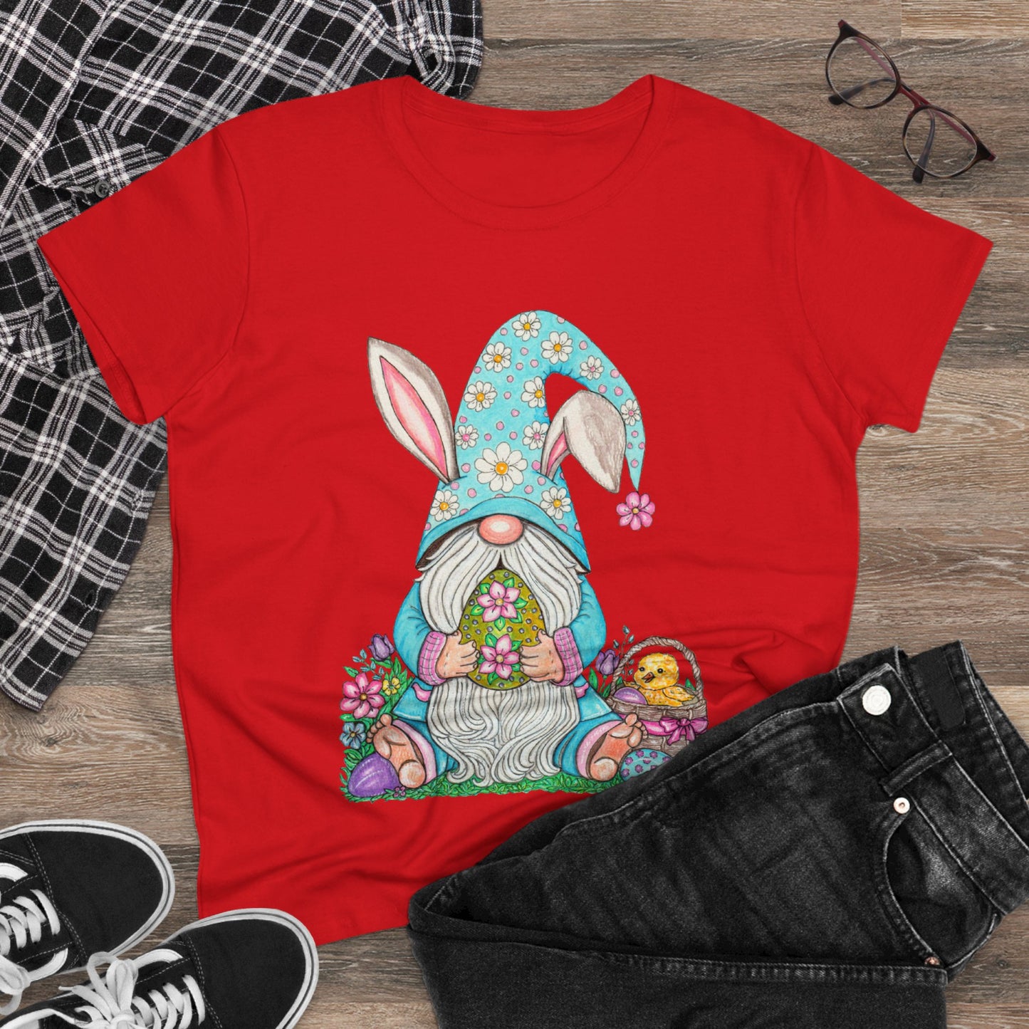 Easter Gnome Women's Midweight Cotton Tee