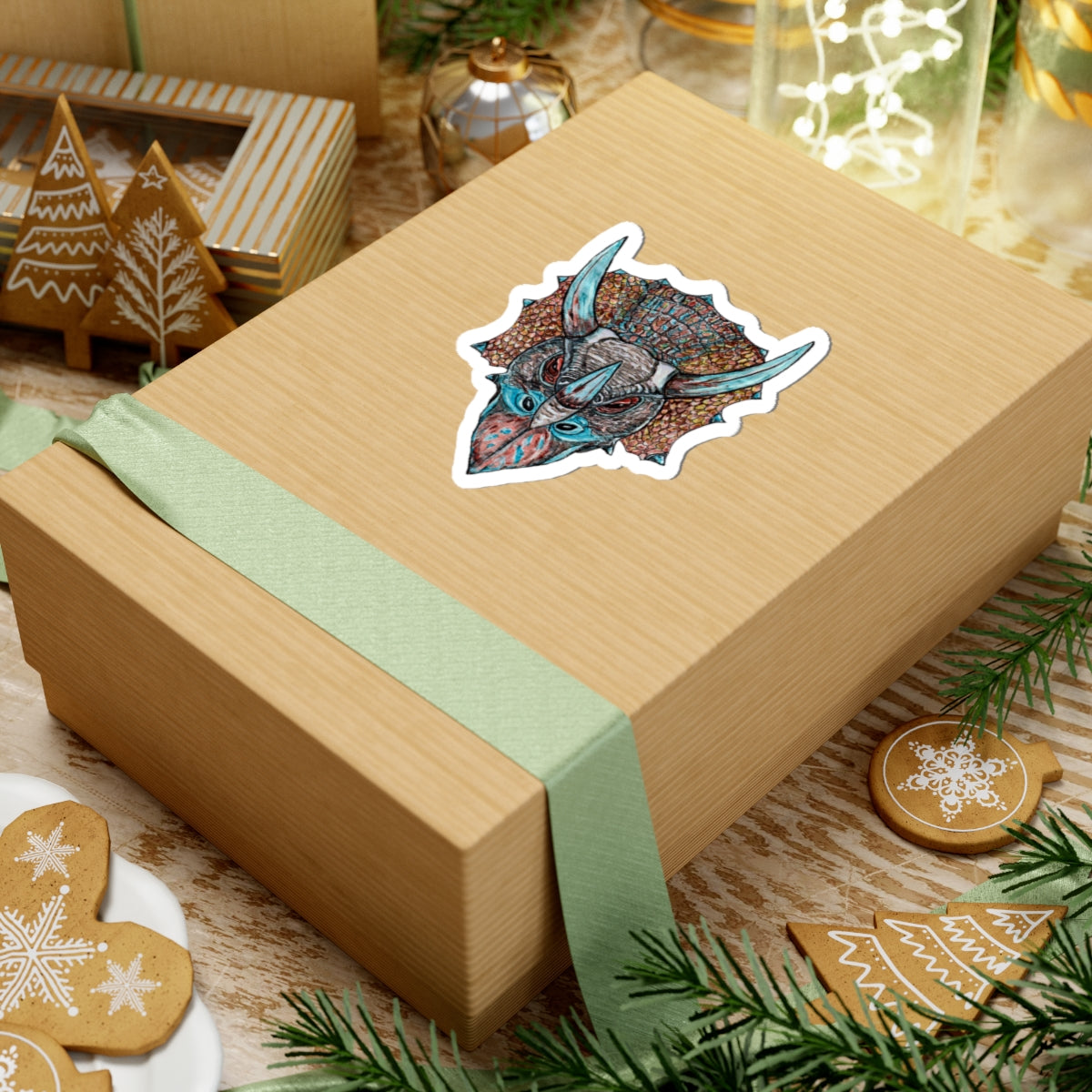 Triceratops Kiss-Cut Stickers