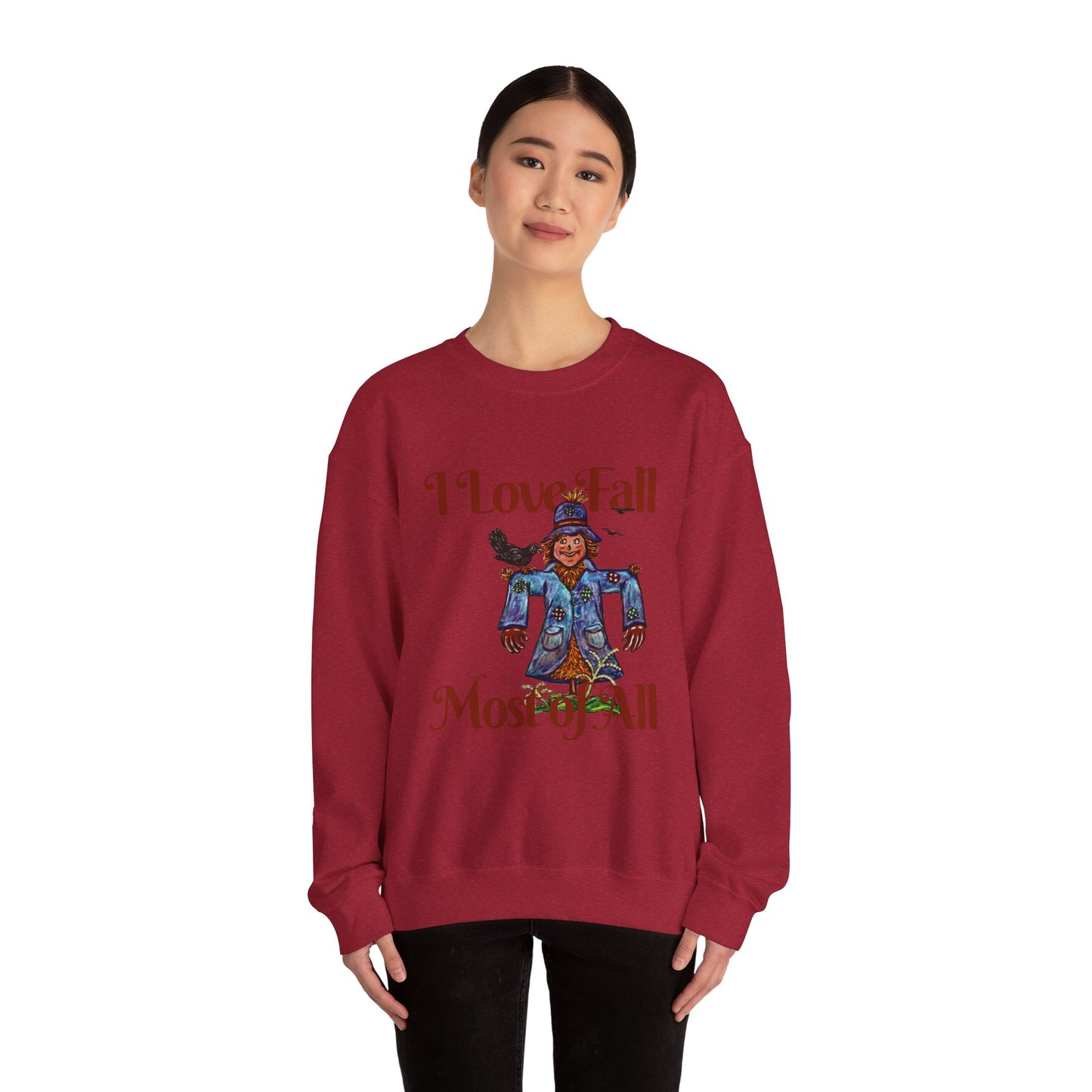 I Love Fall Most of All Unisex Heavy Blend™ Crewneck Sweatshirt