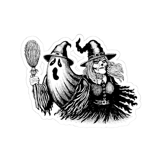 Witch and Ghost Kiss-Cut Stickers