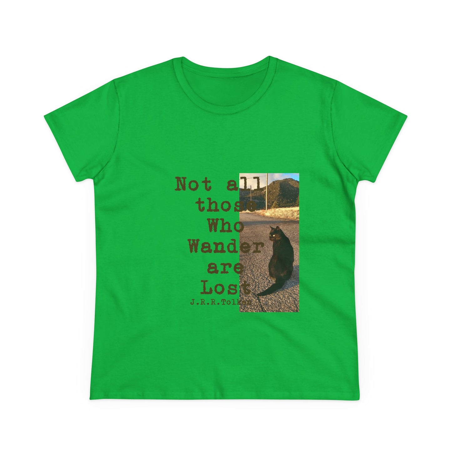 Wandering Kitty Women's Midweight Cotton Tee