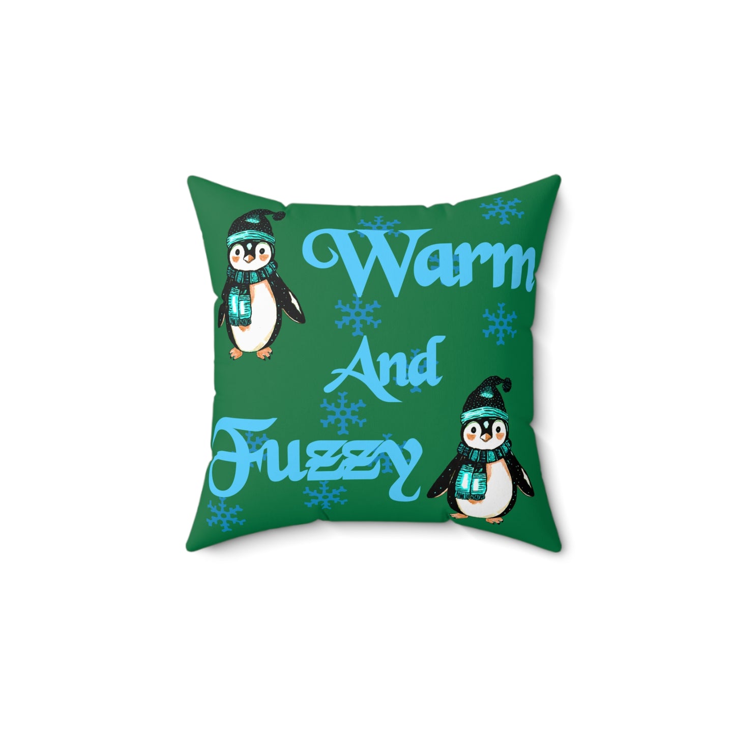 Warm and Fuzzy Green Spun Polyester Square Pillow