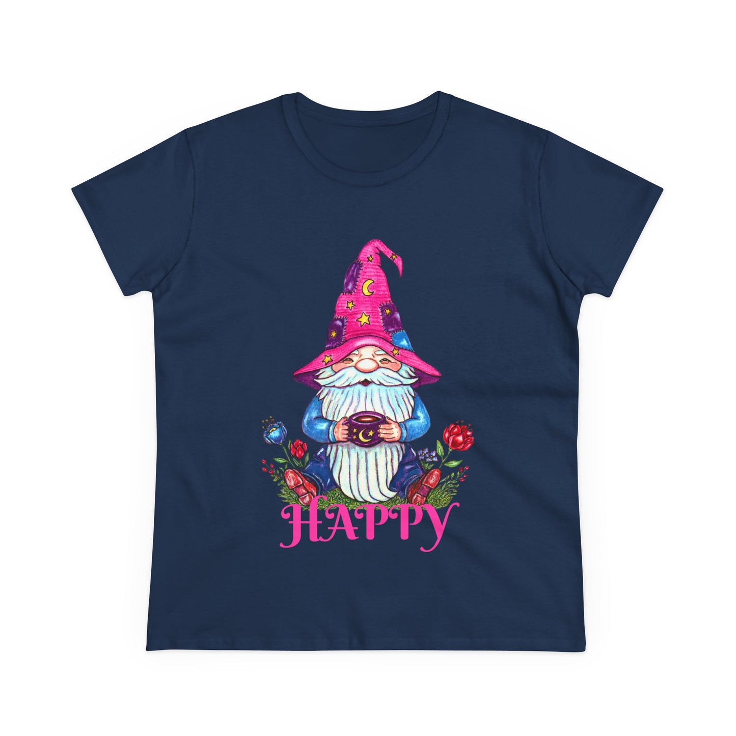 Happy Gnome Women's Midweight Cotton Tee