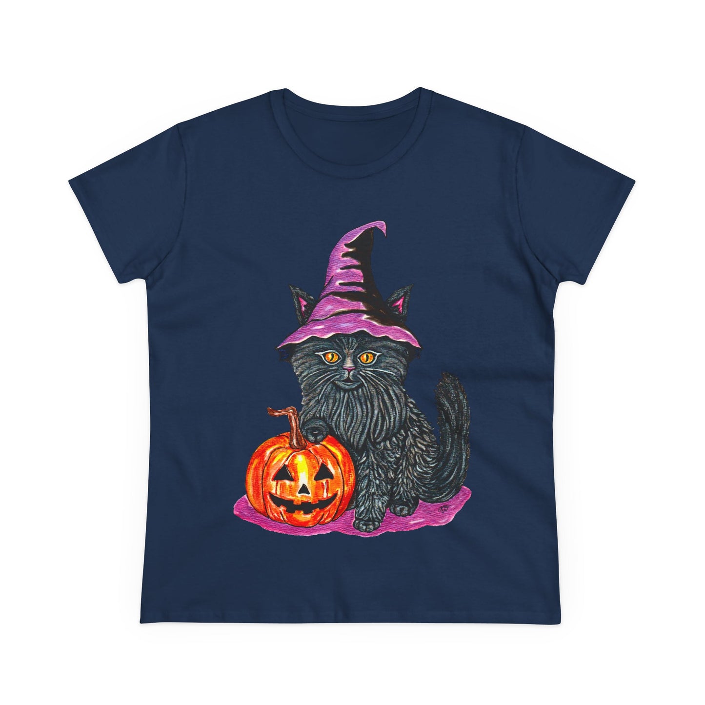 Halloween Kitty Women's Midweight Cotton Tee