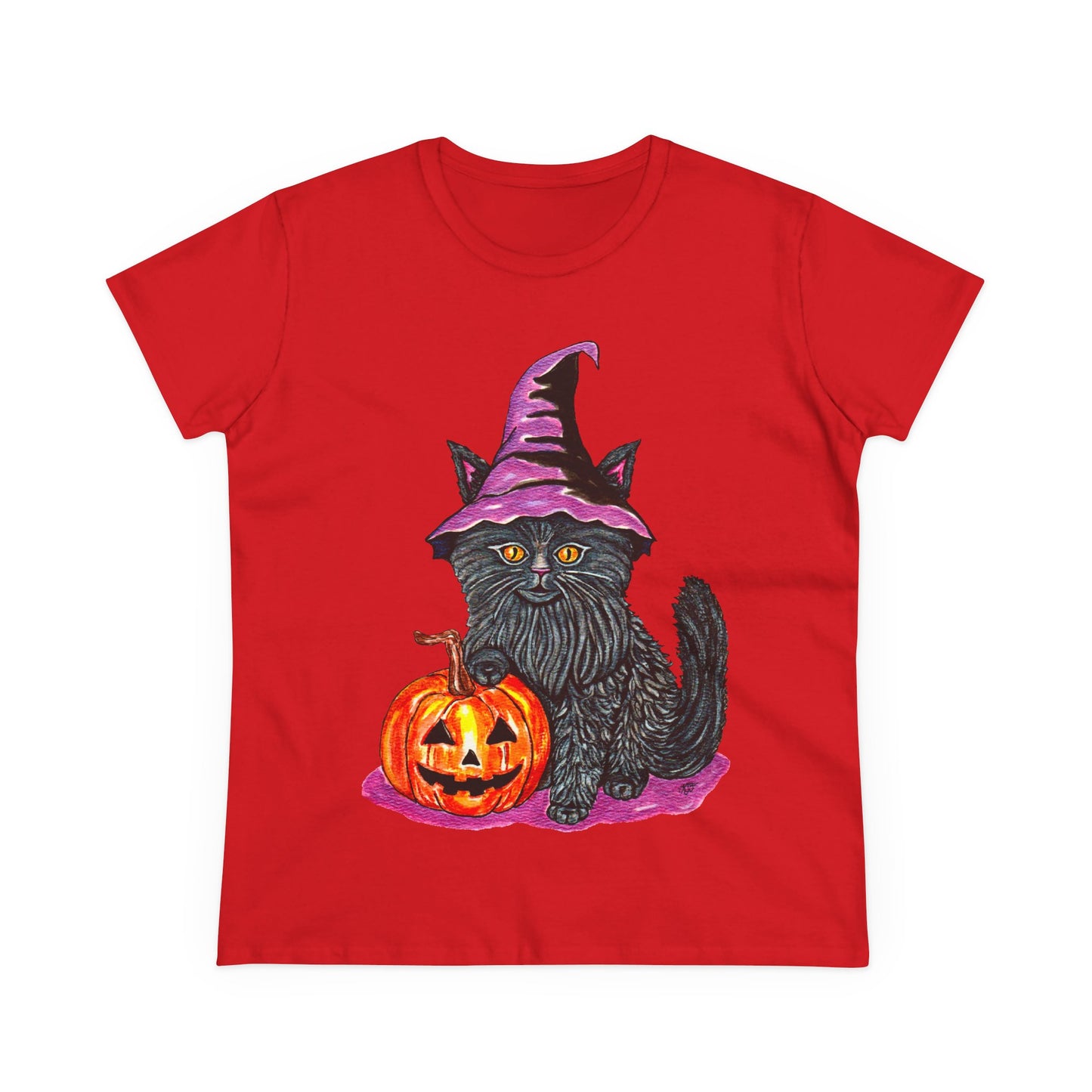 Halloween Kitty Women's Midweight Cotton Tee