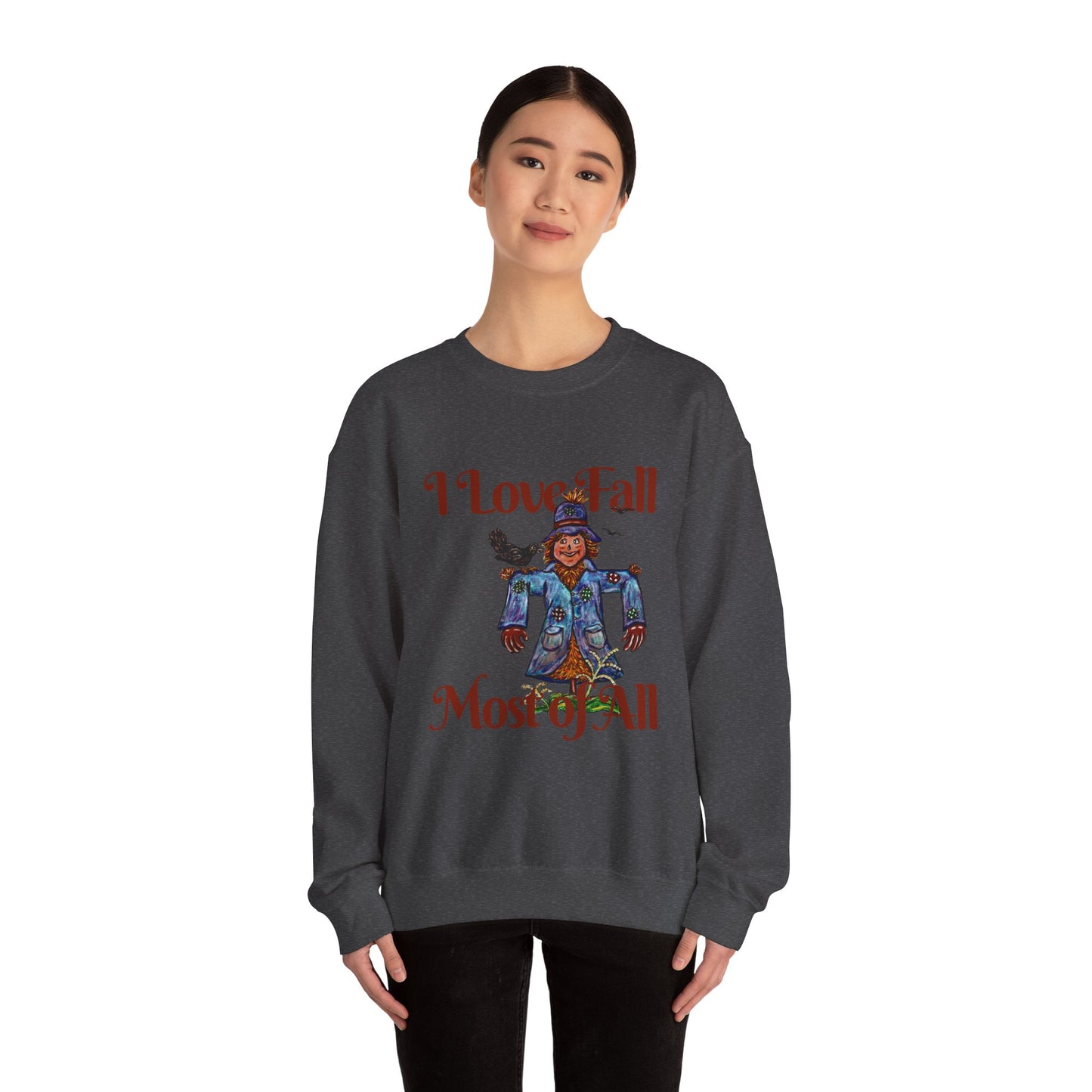 I Love Fall Most of All Unisex Heavy Blend™ Crewneck Sweatshirt