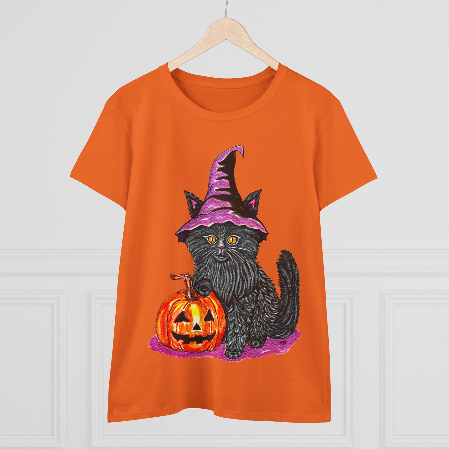 Halloween Kitty Women's Midweight Cotton Tee