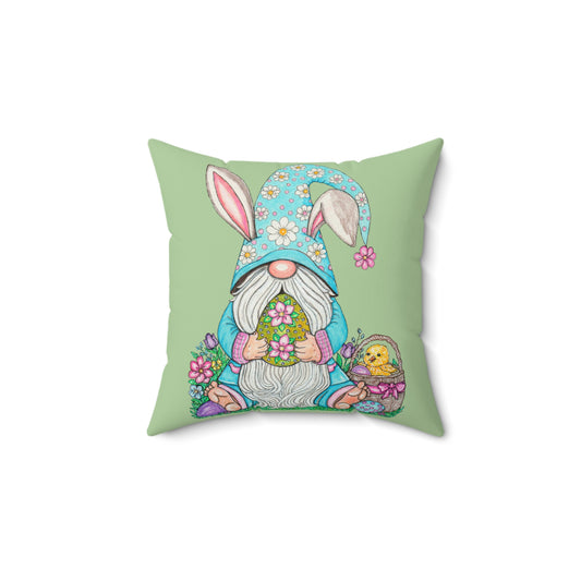 Easter Gnome Spun Polyester Square Pillow