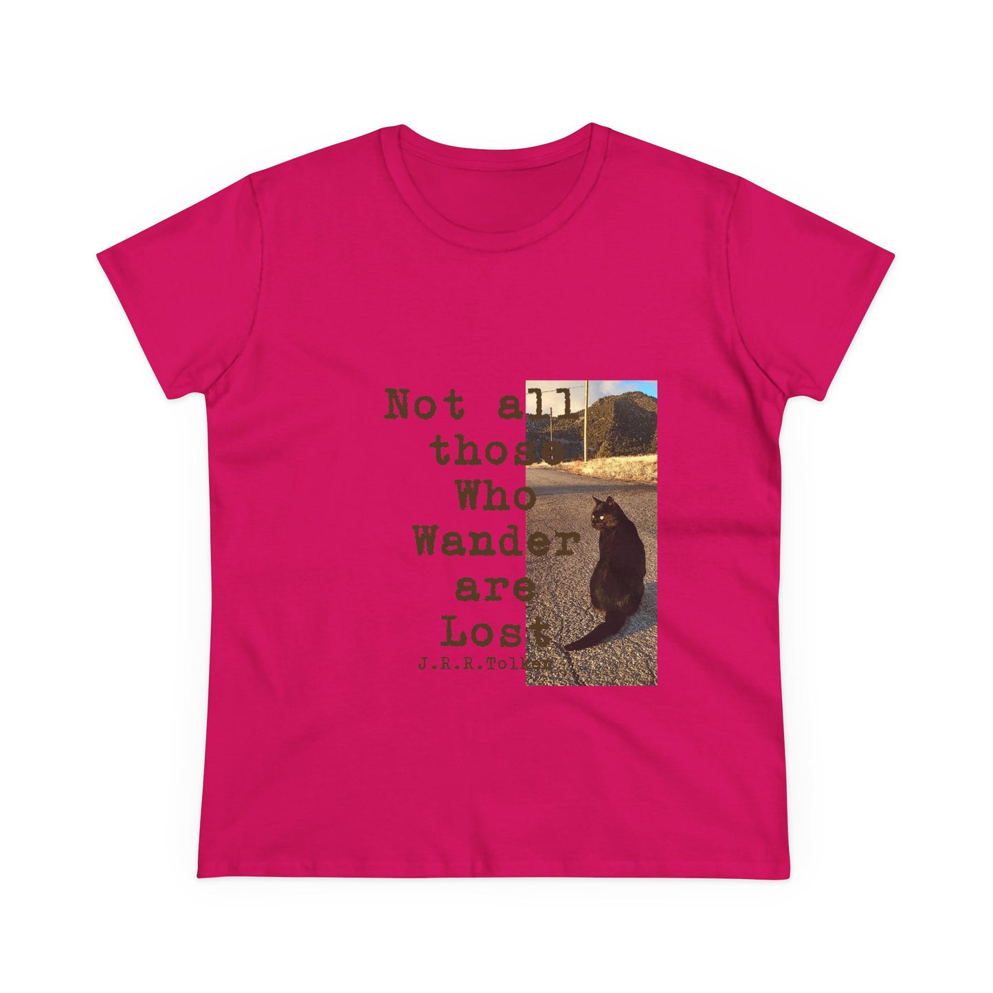 Wandering Kitty Women's Midweight Cotton Tee