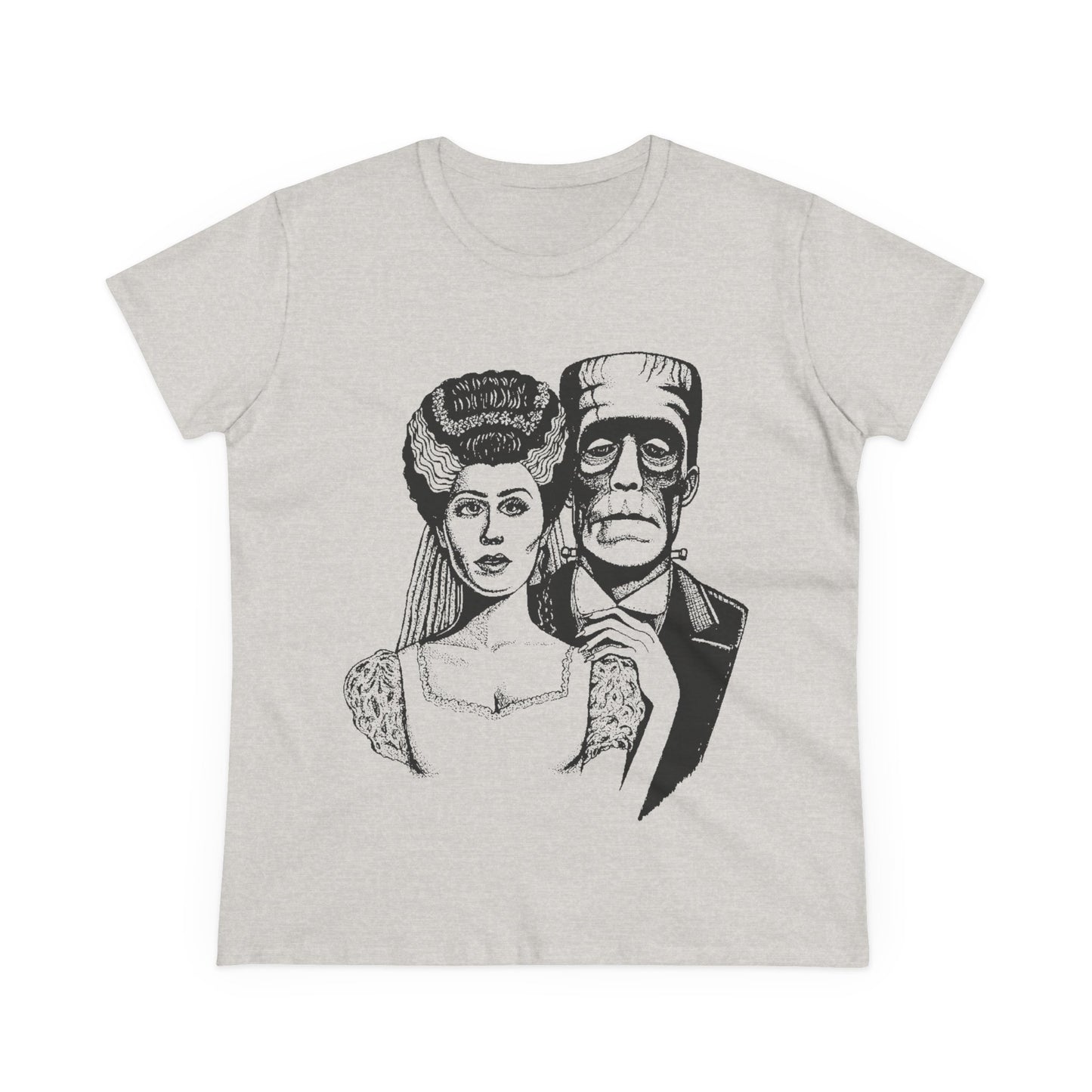 Frankenstein and Bride Women's Midweight Cotton Tee