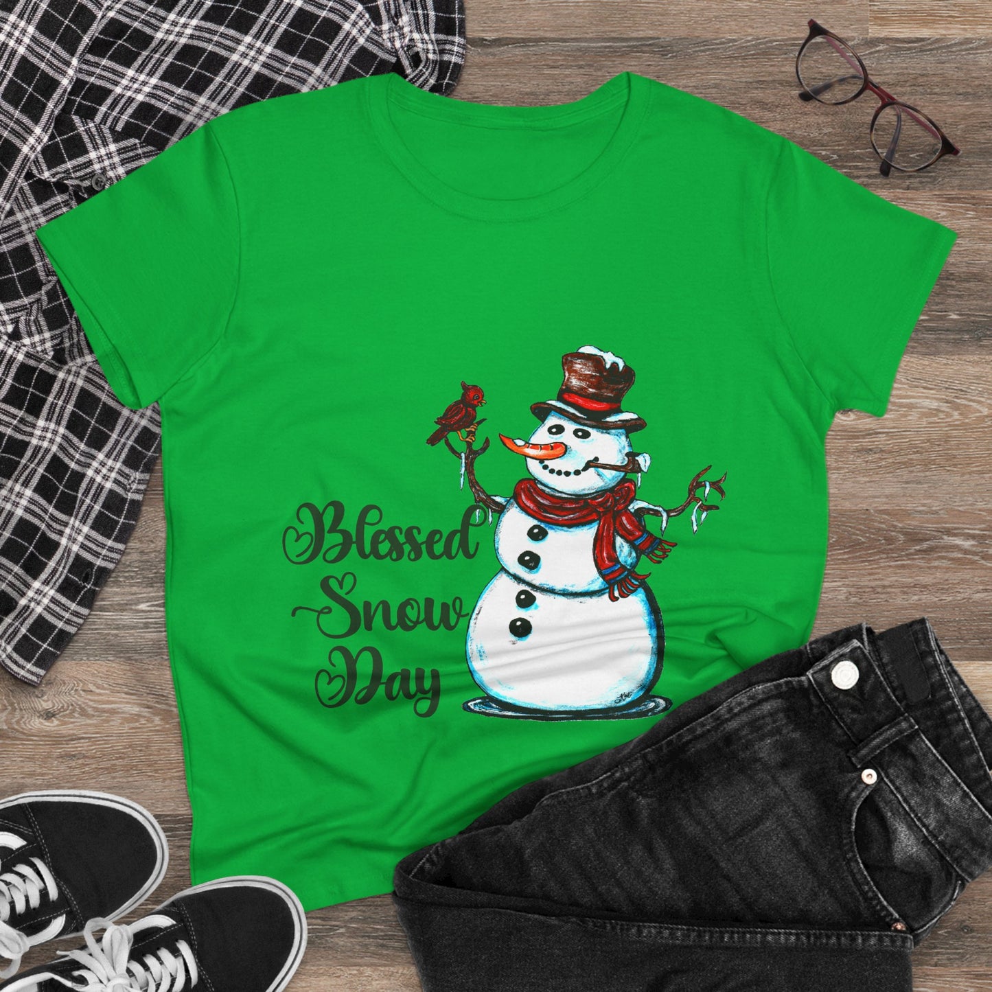 Blessed Snow Day Women's Midweight Cotton Tee