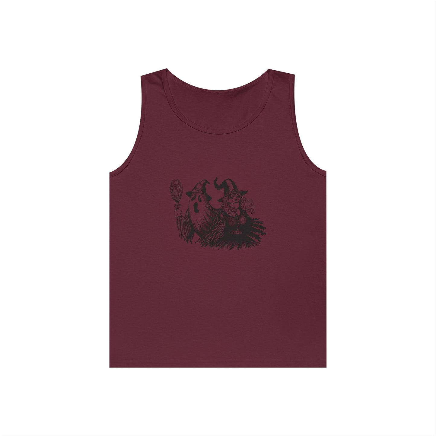 Witch and Ghost Unisex Heavy Cotton Tank Top