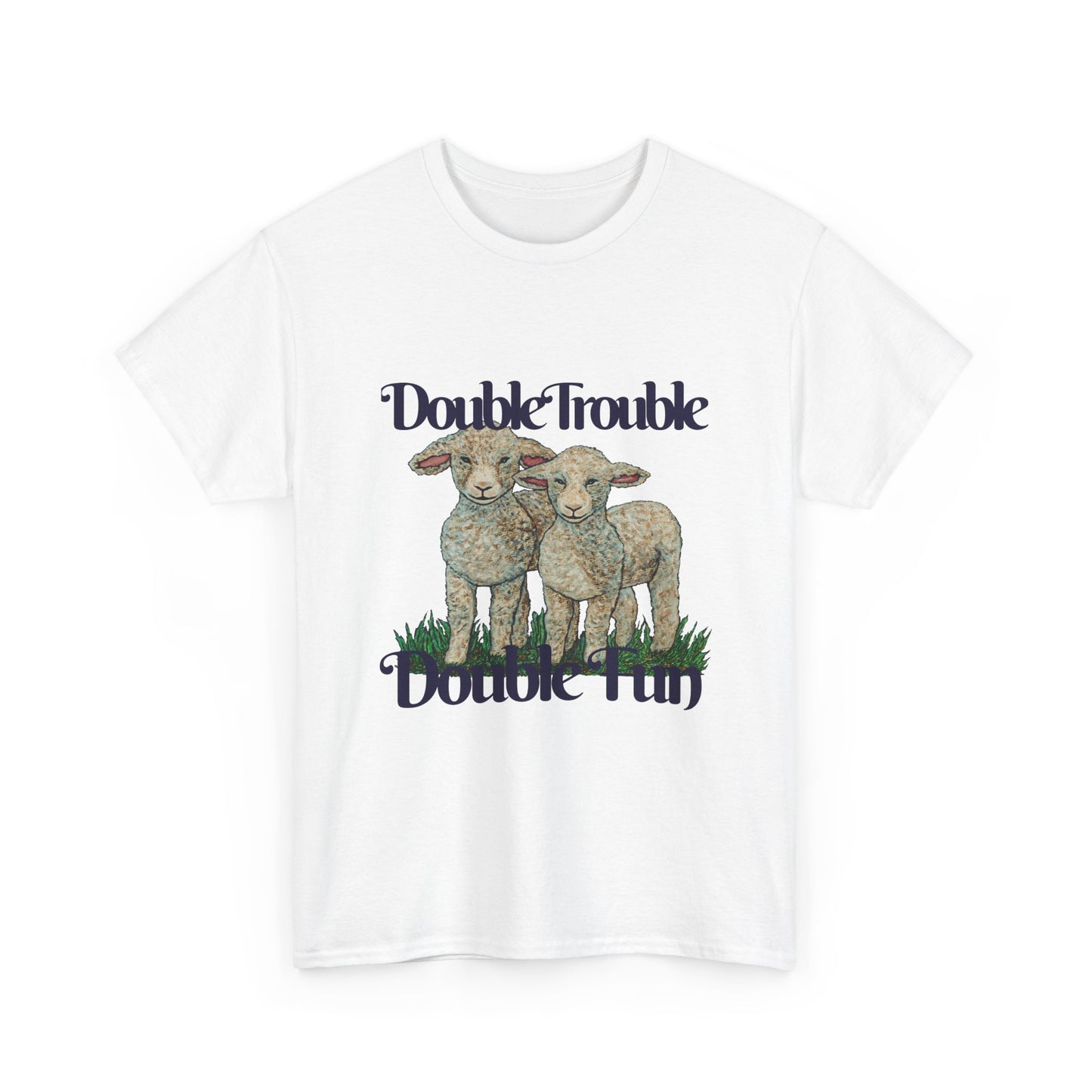 Double Trouble Double Fun Unisex Heavy Cotton Tee