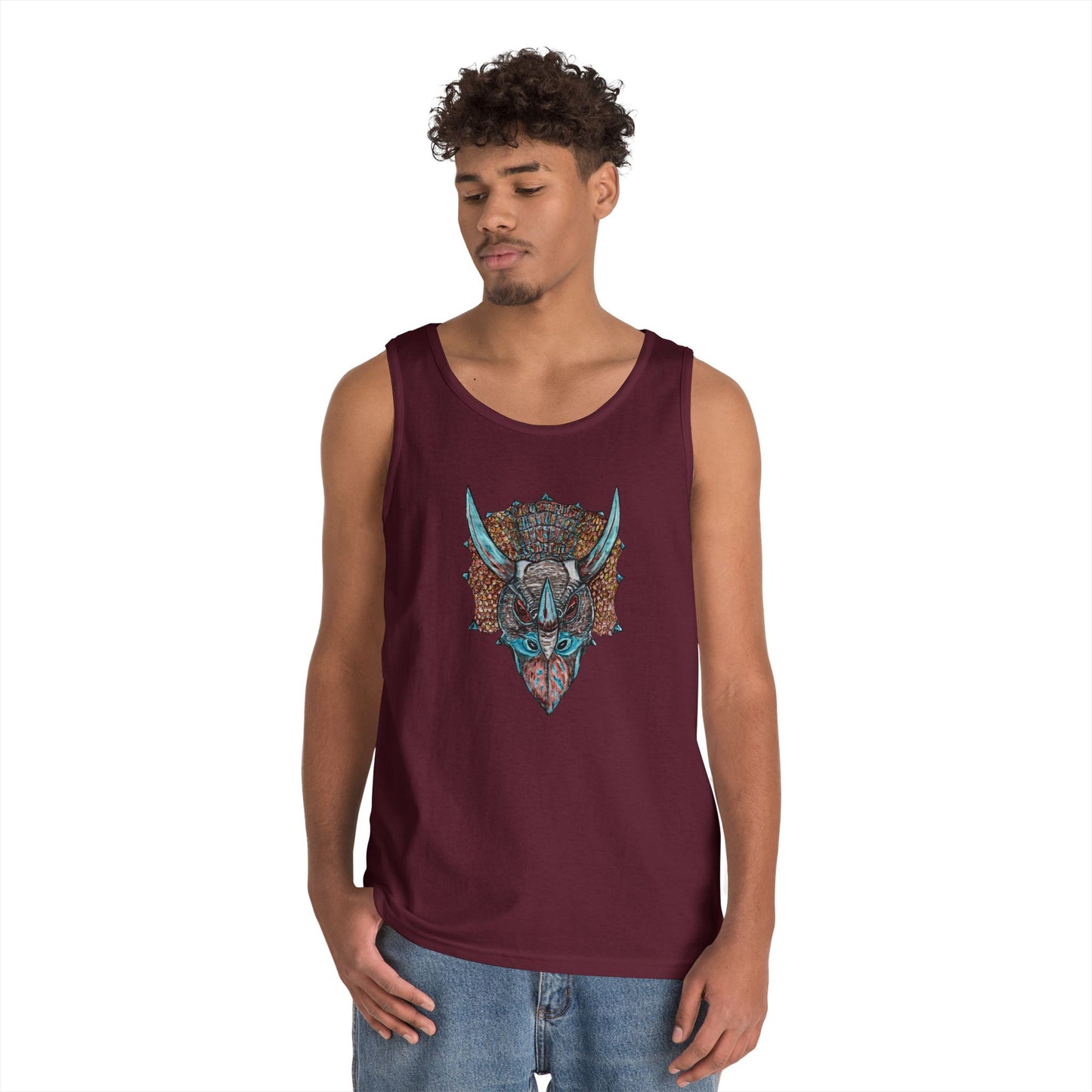 Triceratops Unisex Heavy Cotton Tank Top