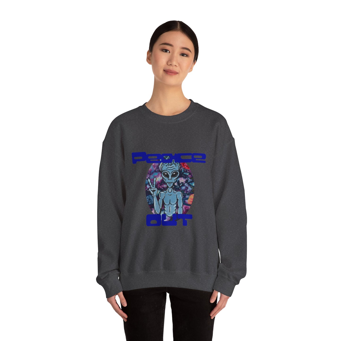 Peace Out Unisex Heavy Blend™ Crewneck Sweatshirt