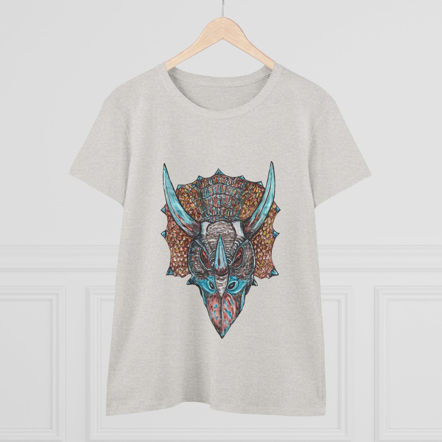Triceratops Women's Midweight Cotton Tee