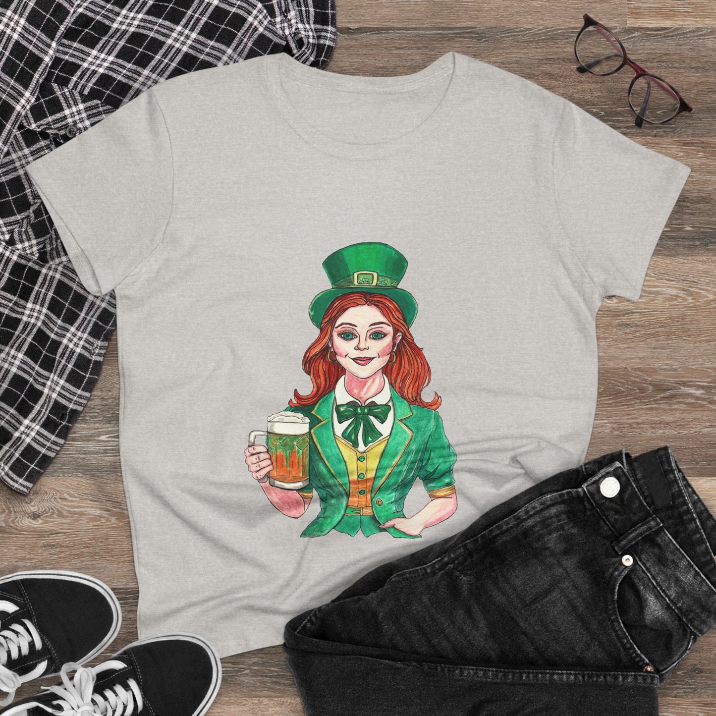 Paddy's Day Cheers Women's Midweight Cotton Tee