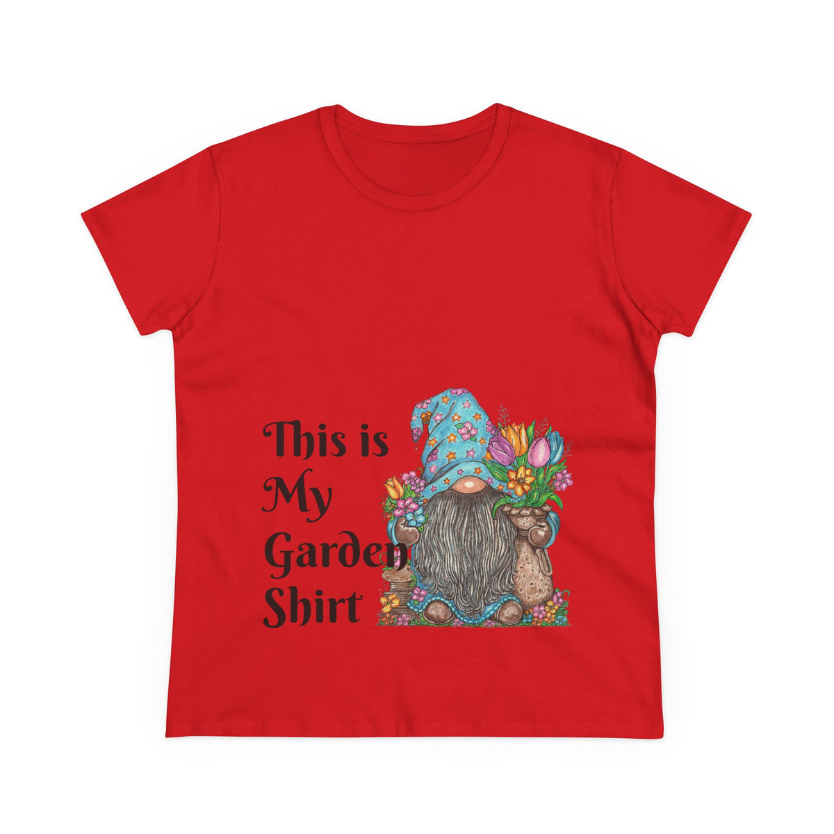 Gardening Gnome Women's Midweight Cotton Tee